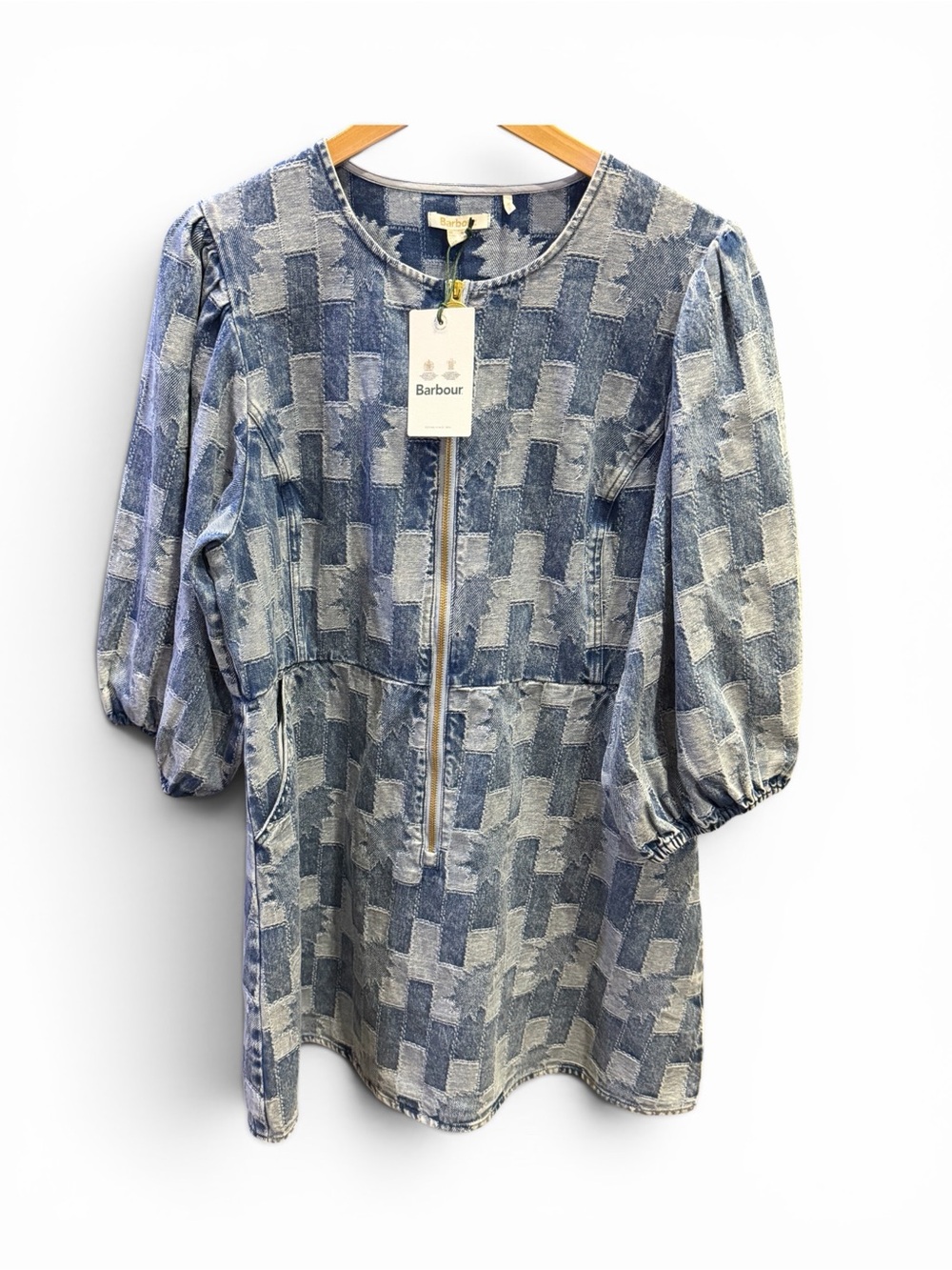 Barbour Blue Patchwork-Pattern Denim Tunic